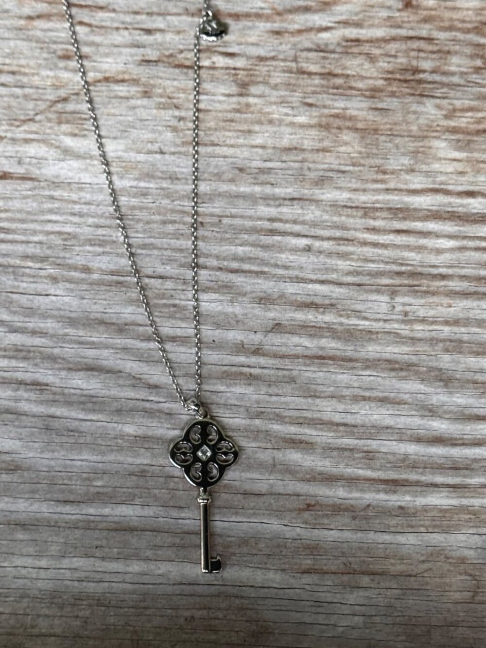 My Flat In London Jan Haedrich Key Pendant Necklace Silver Tone 16-18”